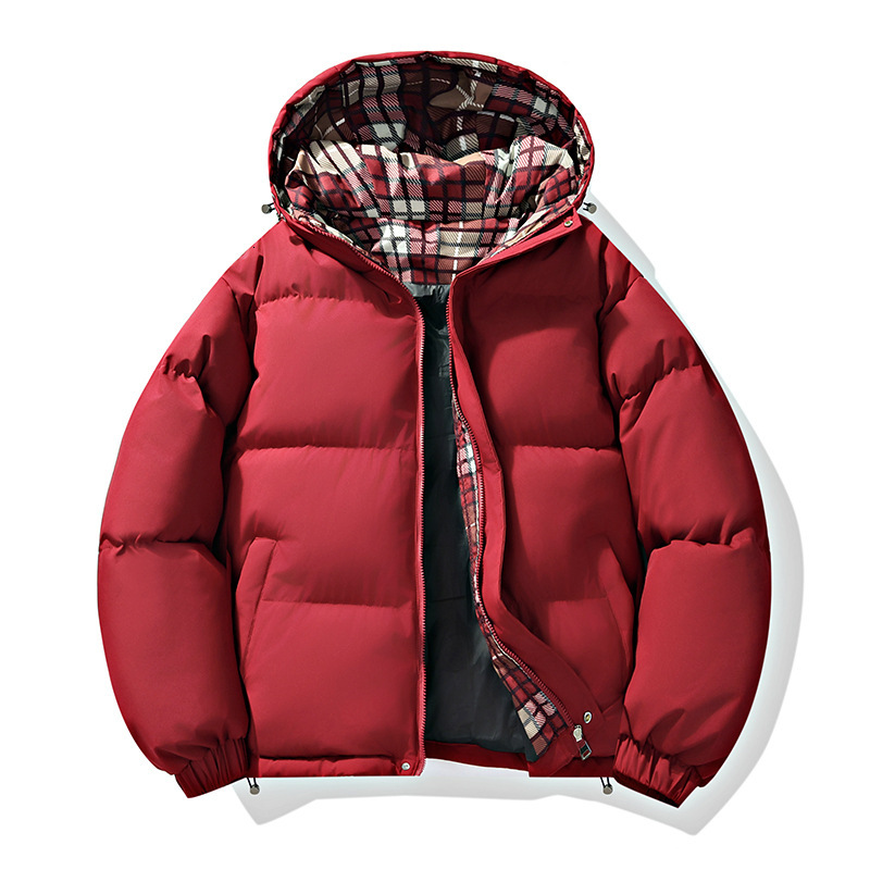 Men's Hooded Down Jacket Autumn Winter, Men's down cotton coat Fleece-Lined Thickened, Warm Cotton Coat For Middle-Aged And Young Men, Tre