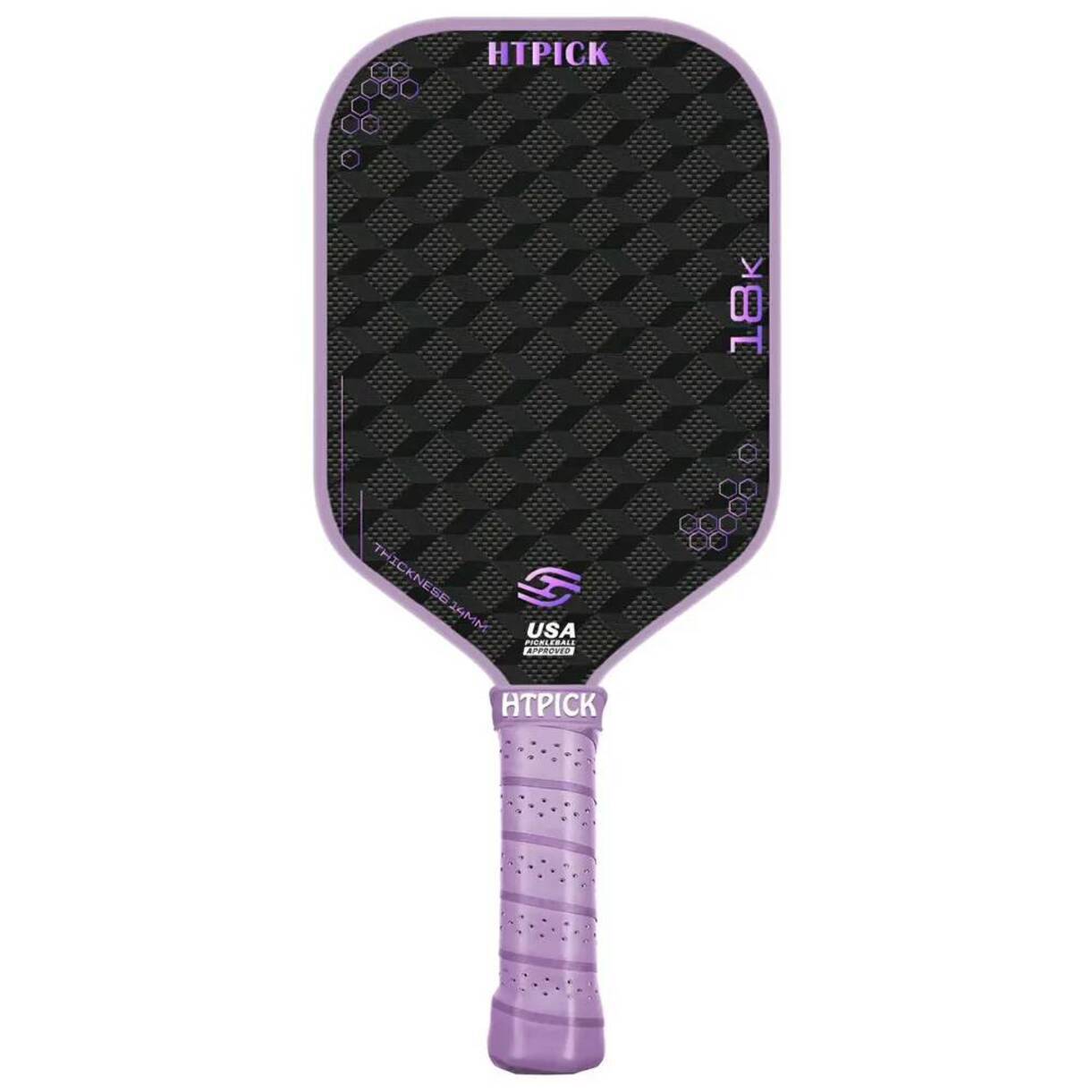 Multi-Piece Tennis Racket Matching Kits HTPICK 3D * 18K Raw full graphite professional tournament racquets Carbon Fiber Pickleball Paddle 14Mm Honey