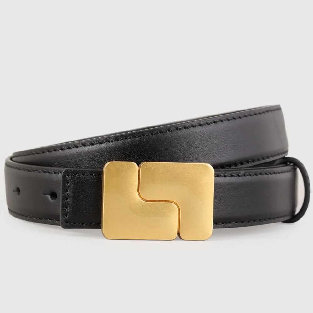 Leather Women's Genuine Korean Style Cummeunds Female Dress Corsets Waisand Belts with Gold Buckle Decoration Narrow Belt M261016