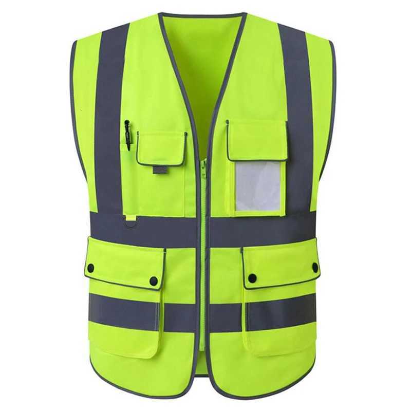for Men's Vests Work Vests Man Construction with Multi Pockets Road Vest Orange Plus Size 5XLW261017