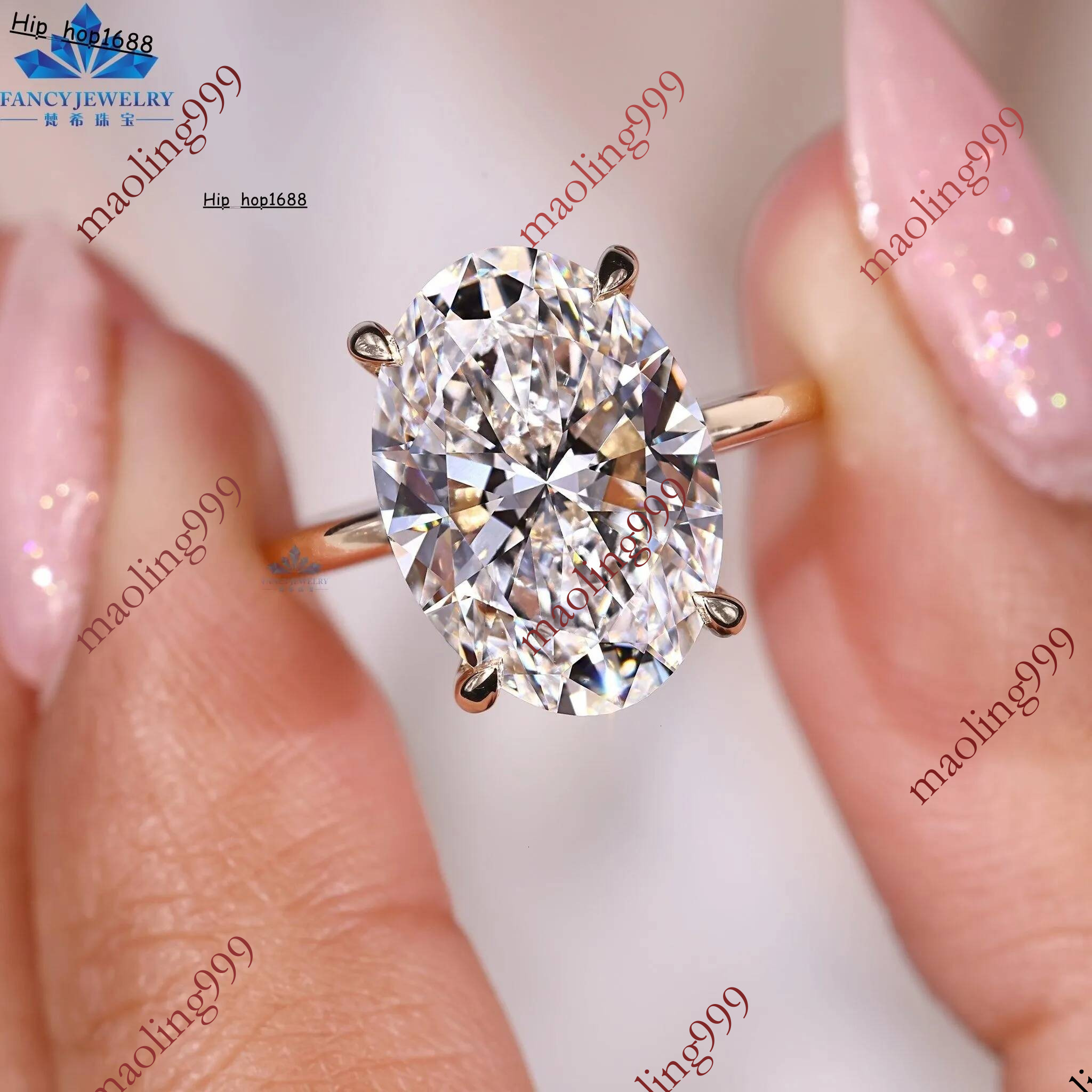 18K Classic Lab Grown Diamond Oval Engagement 1CT 5CT D Color IGI Certificates Solitaire Wedding Ring Women Fine Jewelry
