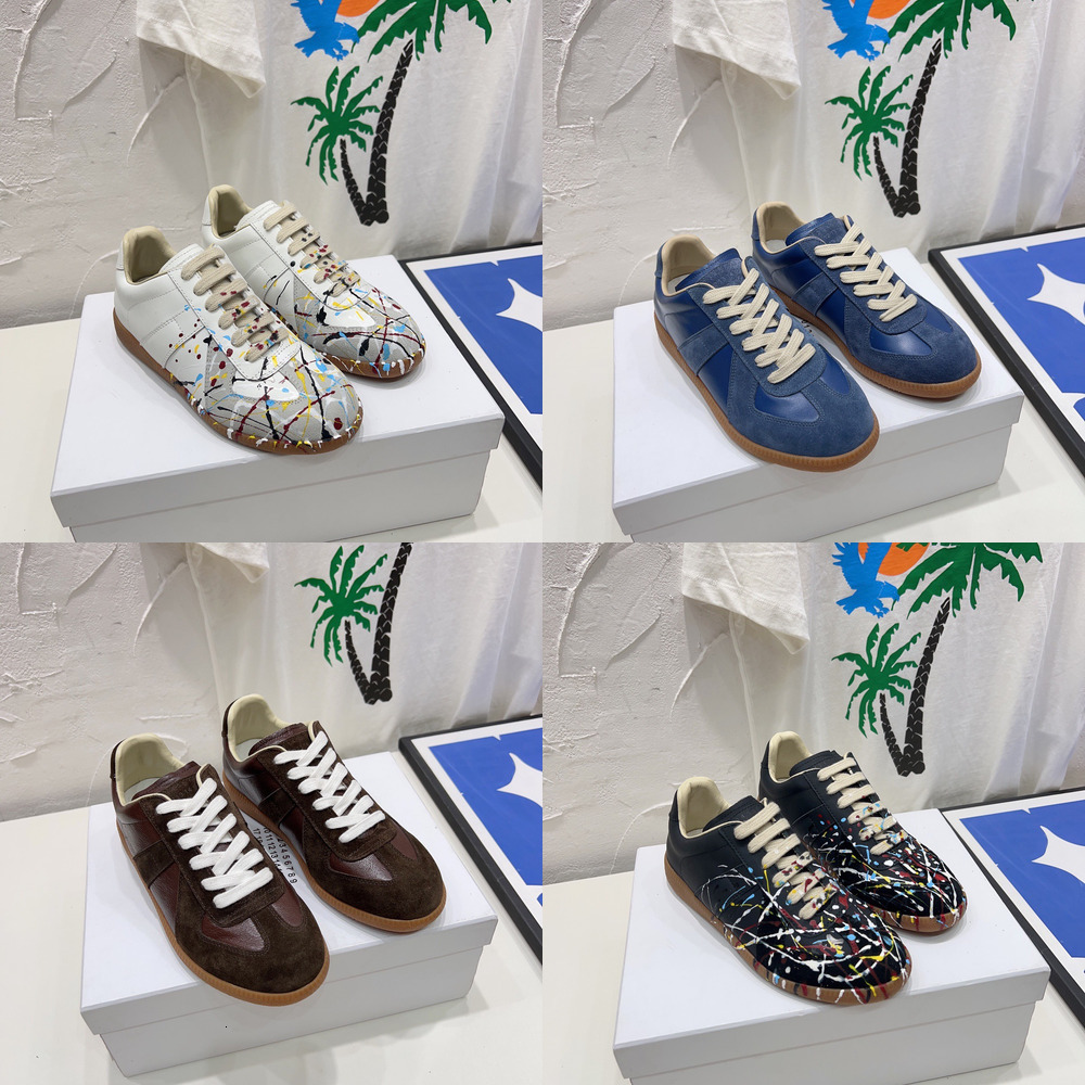 TOP Designer brand premium dress shoes running Designer Shoes Low German Army Casual Trainers Mason Replicate Suede Sneakers White Grey Gum Painter