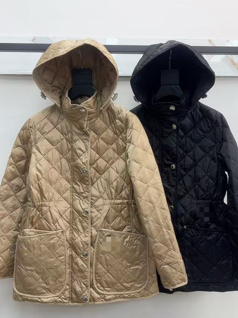 Designer cotton-padded jacket New autumn and winter women's quilted corduroy collar detachable hood mid-length puffer jacket warm down coat