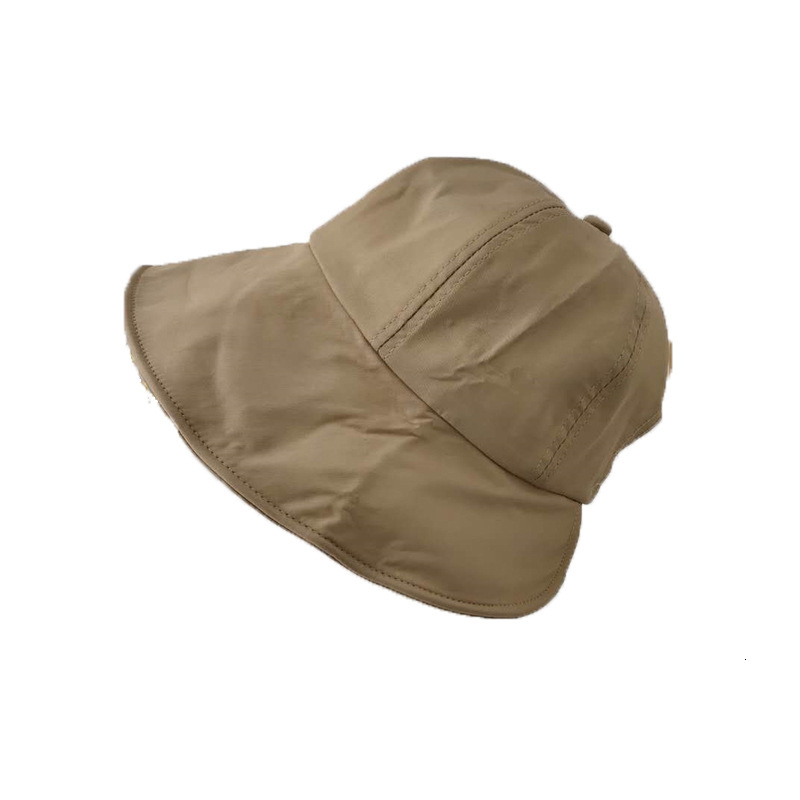 Round Face Suitable for Women Vacation Foldable Wide Brim Sunshade Fisherman Large Head Circumference Internet Celebrity Korean Style Bucket Hat Tre