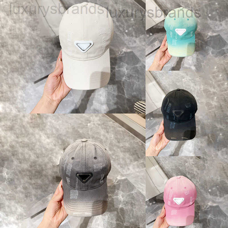 Designer Fashion Cowboy Tie Dyed Duck Tongue Hat Mens High Quality Sunscreen Outdoor Baseball Hat Womens Retro Washed Canvas Hat