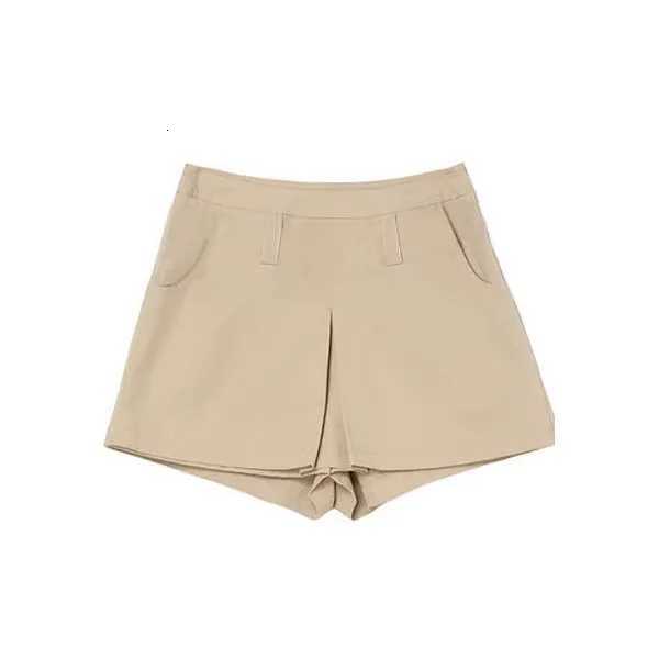 Fake Skirts Khaki Two-piece Culottes Women's Summer 2026 New High-waisted Anti-light Spice s A-shaped Shorts Skirts Culottes W261017
