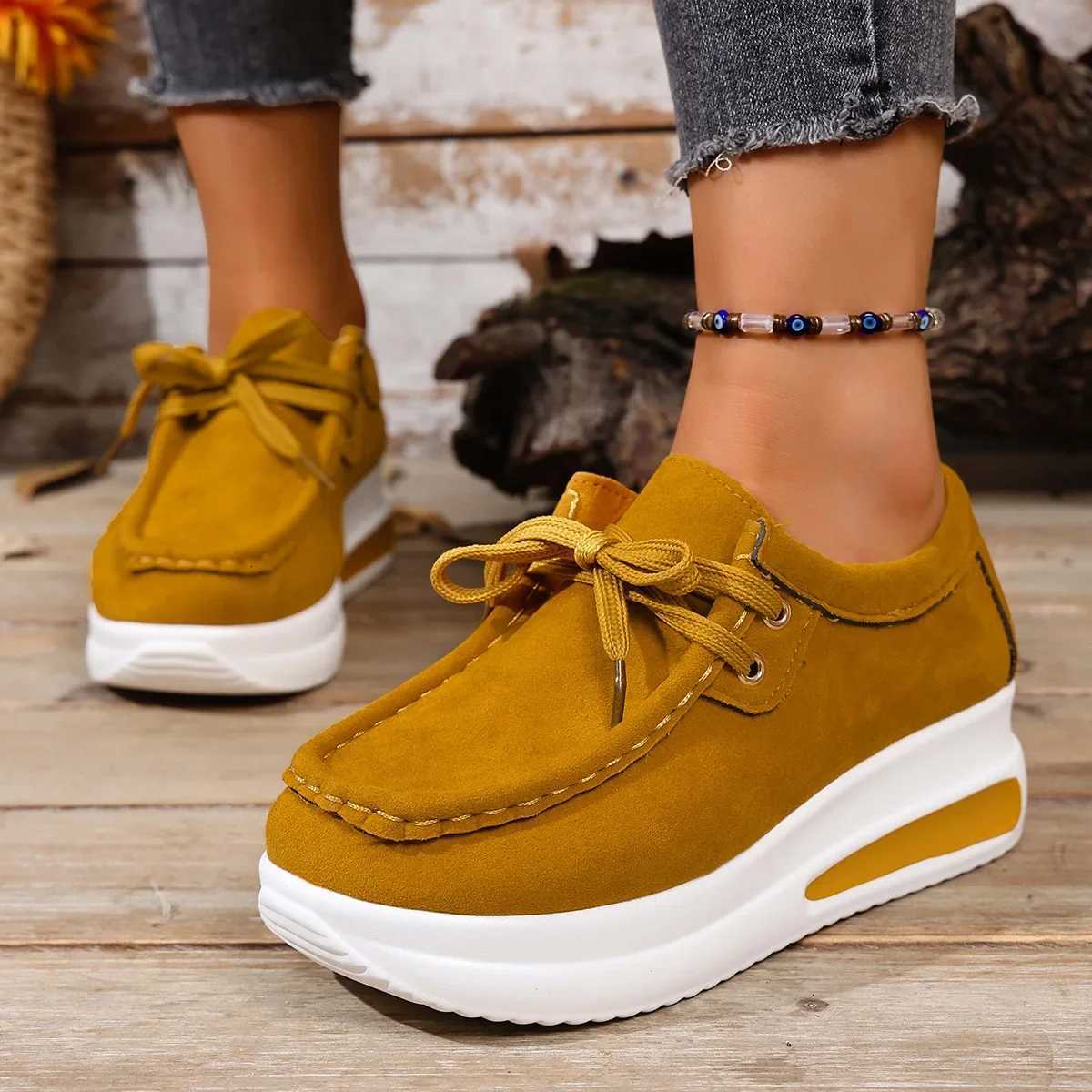 Casual Shoes 2026 New Shallow Mouth Round Head Solid Color Flat Sneakers Fashionable New Comfortable Women's Casual Shoes H261016