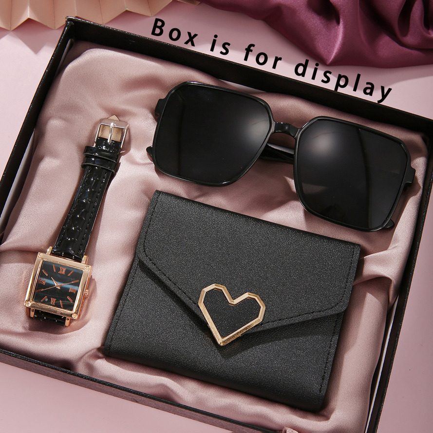 ch 2026 Cross-Border Hot-Selling Trendy Leather Women's Square Ladies Korean-Style Quartz Heart-Shaped Quartz Wallet quartz ljh654