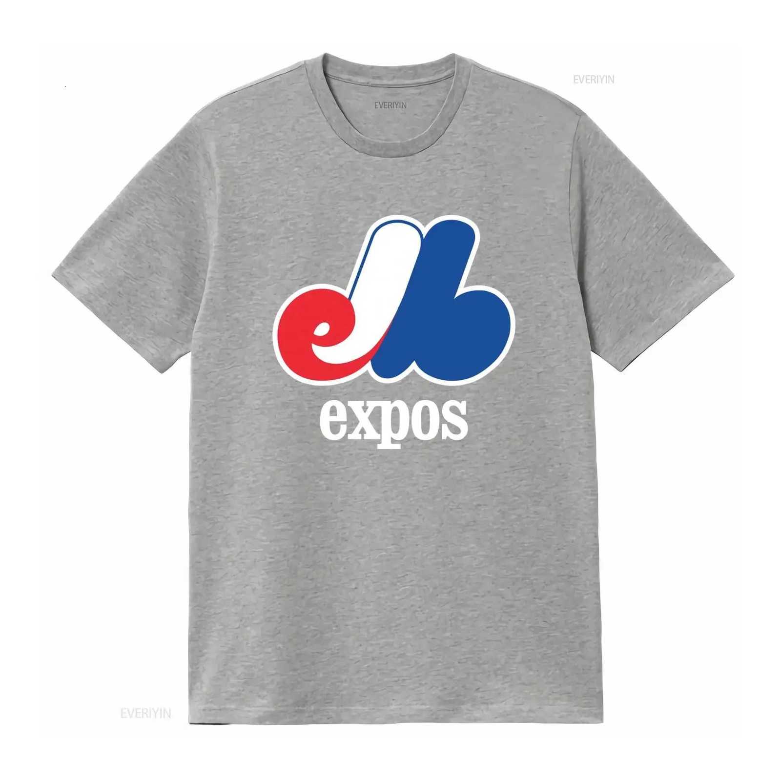 Baseball Men's Expos T-Shirts Montreal Quebec Blue T Shirt Streetwear Hip Hop vintage Washed streetwear Casual graphic StylishW261017