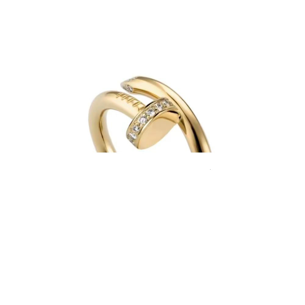 C brand ring Light luxury niche studded for women, rose gold diamonds, high-end fashion ring with a simple design and logo