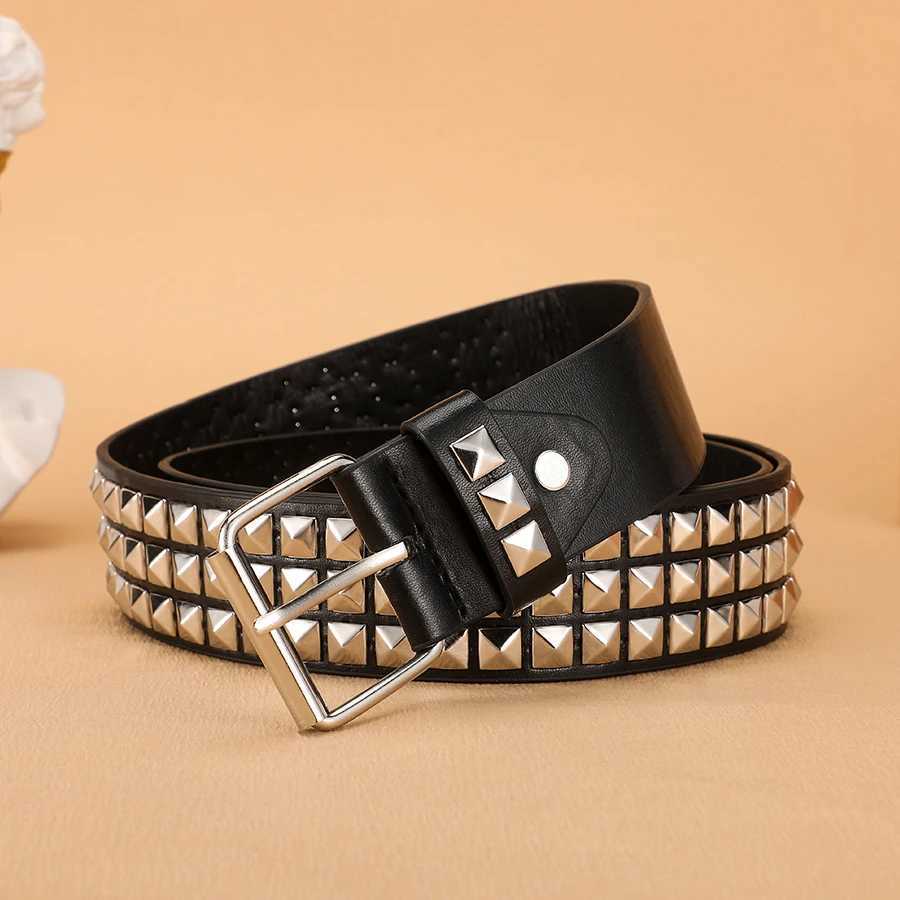 Metal Trend Heavy Rivet Belt Belt Men Women Punk Nightub Rock Style Belt Jeans Belt Y2K Belt Fashion Decoration Women's Belts M261016