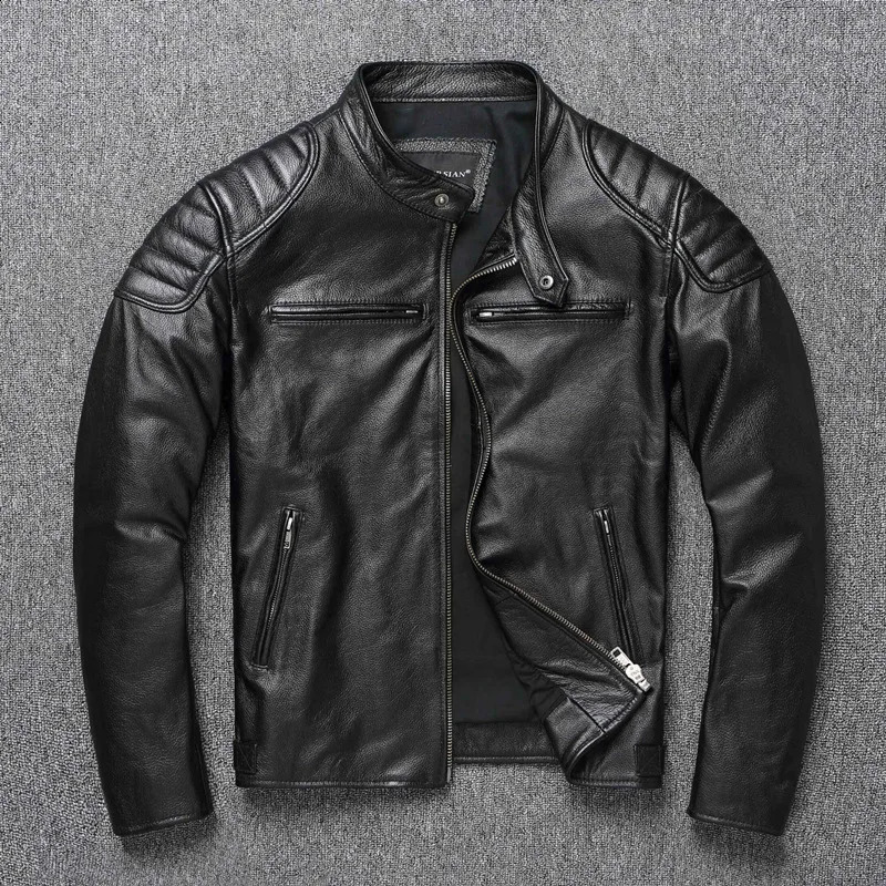 2025 Leather Jacket Men's pu for Men Biker Motorcycle Clothing Vintage Coat Top 261008