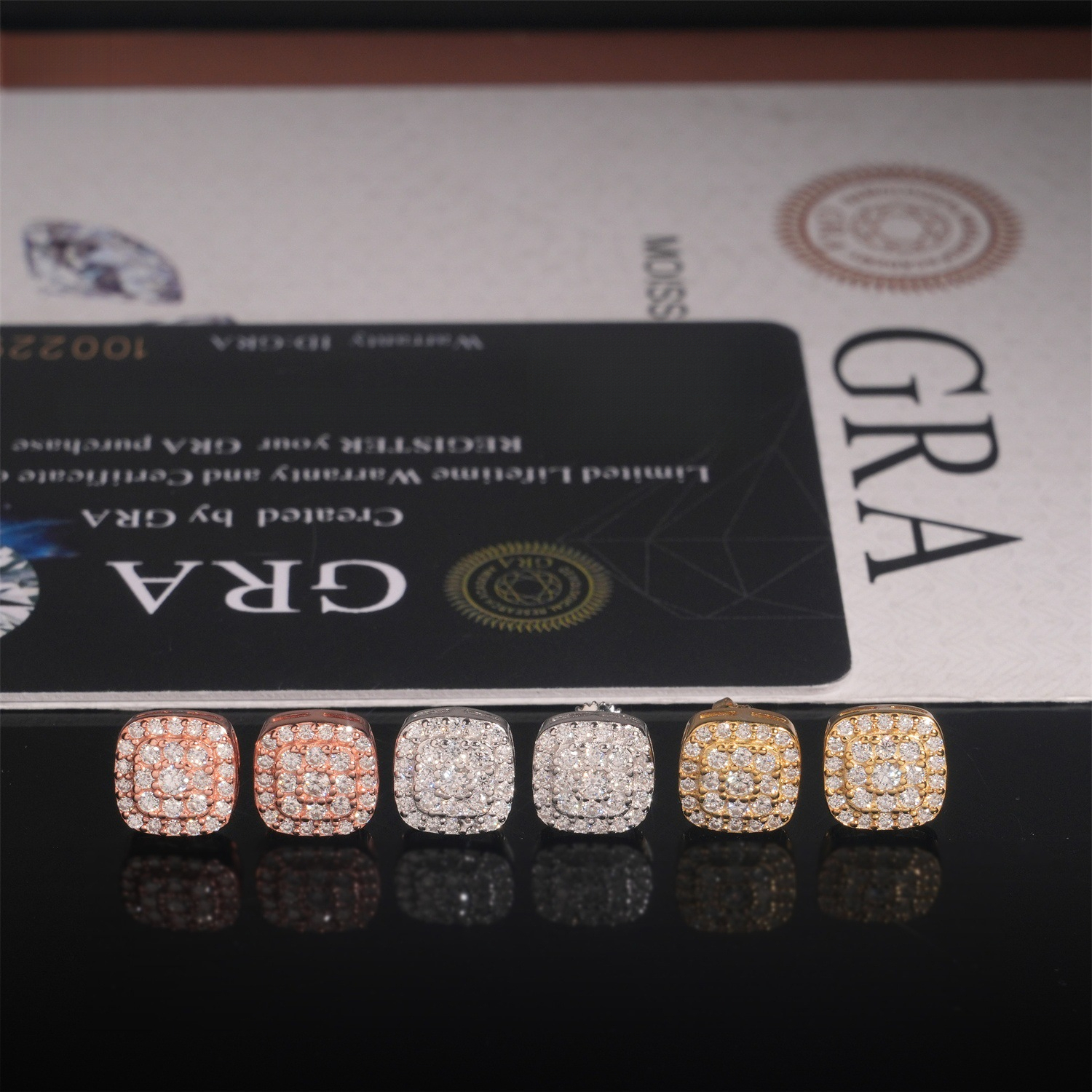 minimalist high-end fashion 8mm couple-style earrings S925 silver inlaid with diamonds moissanite hip-hop jewelry