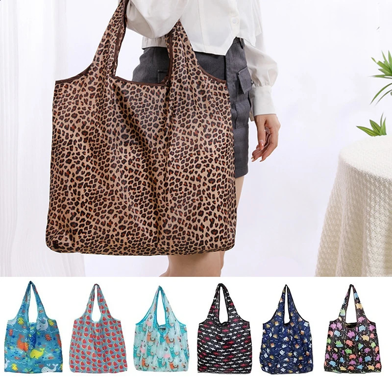 LargeCapacity Foldable Shopping Bag Women'S Stock Bags Reusable Handbags Eco Friendly Grocery Beach Toy Storage 261009