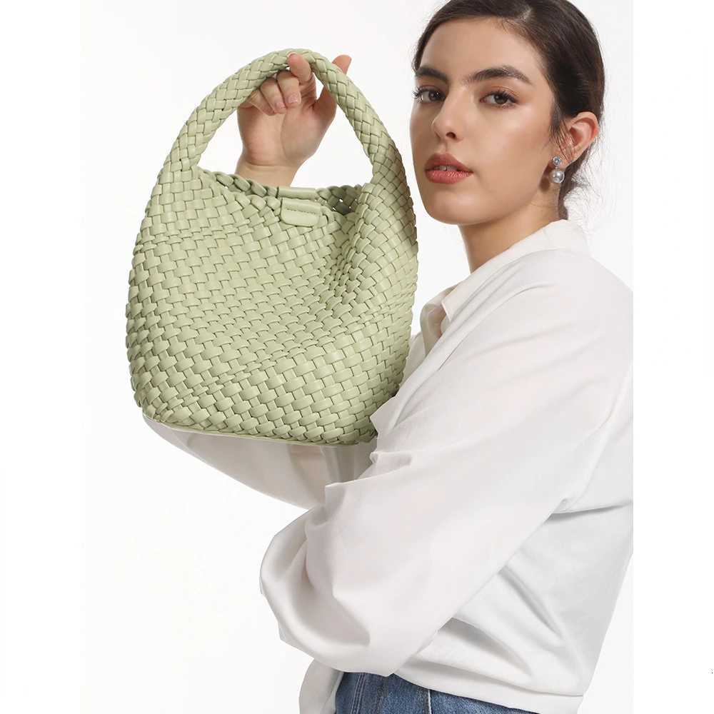 Evening Bags ZR DIARY Handwoven Bucket Bag Women PU Leather Bags Fashion Large Capacity Versatile Commuter Handbags BZ222 H261016