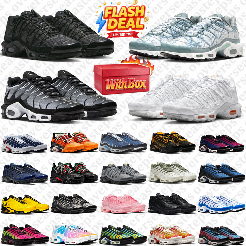 with box tn plus tnns designer running shoes men women sports sneaker athletic mens outdoor sports trainers triple black white grey pink size36-47
