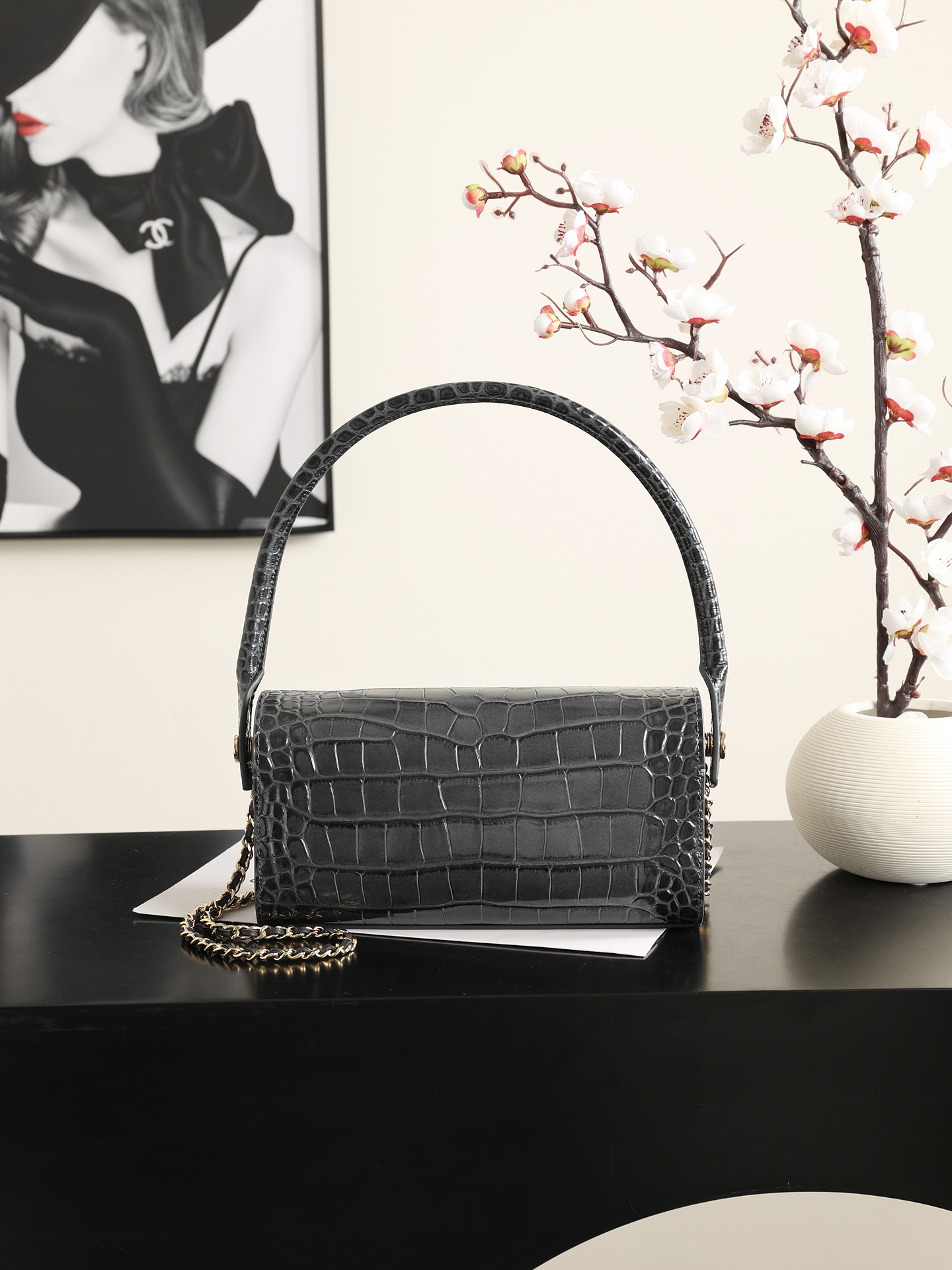 CC Bowling Handbag vintage Metal Double C Women's Maternity bag designer brand high quality top quality leather crossbody bag