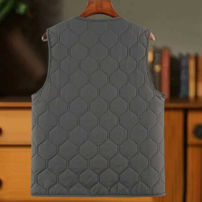 Vests Autumn Winter Waistcoat Men's Men's Fleece Warm Solid V-Neck Casual Plaid Jackets Sleeveless Thicken Button Cardigans VestsW261017