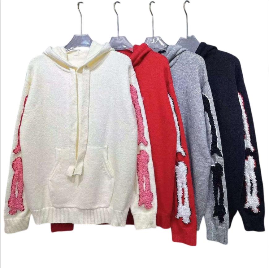 Designers Mens jackets pullover hoodie red Tassel breakage arm bone Hoodie winter Men Sweatshirts Unisex hip hop Street hoodies 123