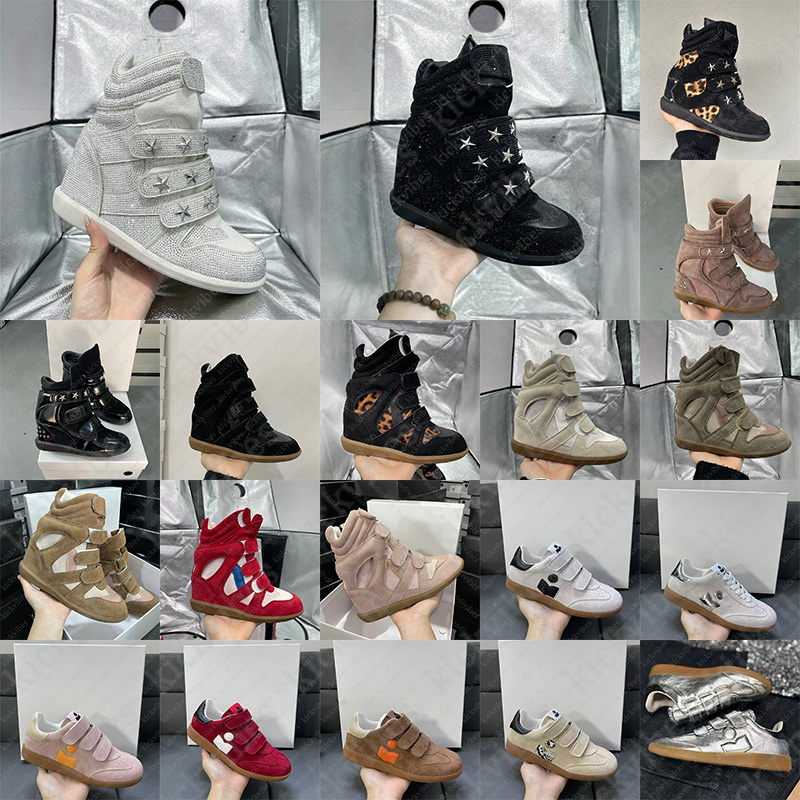designer boots wedges sneakers high top men women boots rhinestone or suede velcro strap fashion casual comfort platform ankle booties black pink si