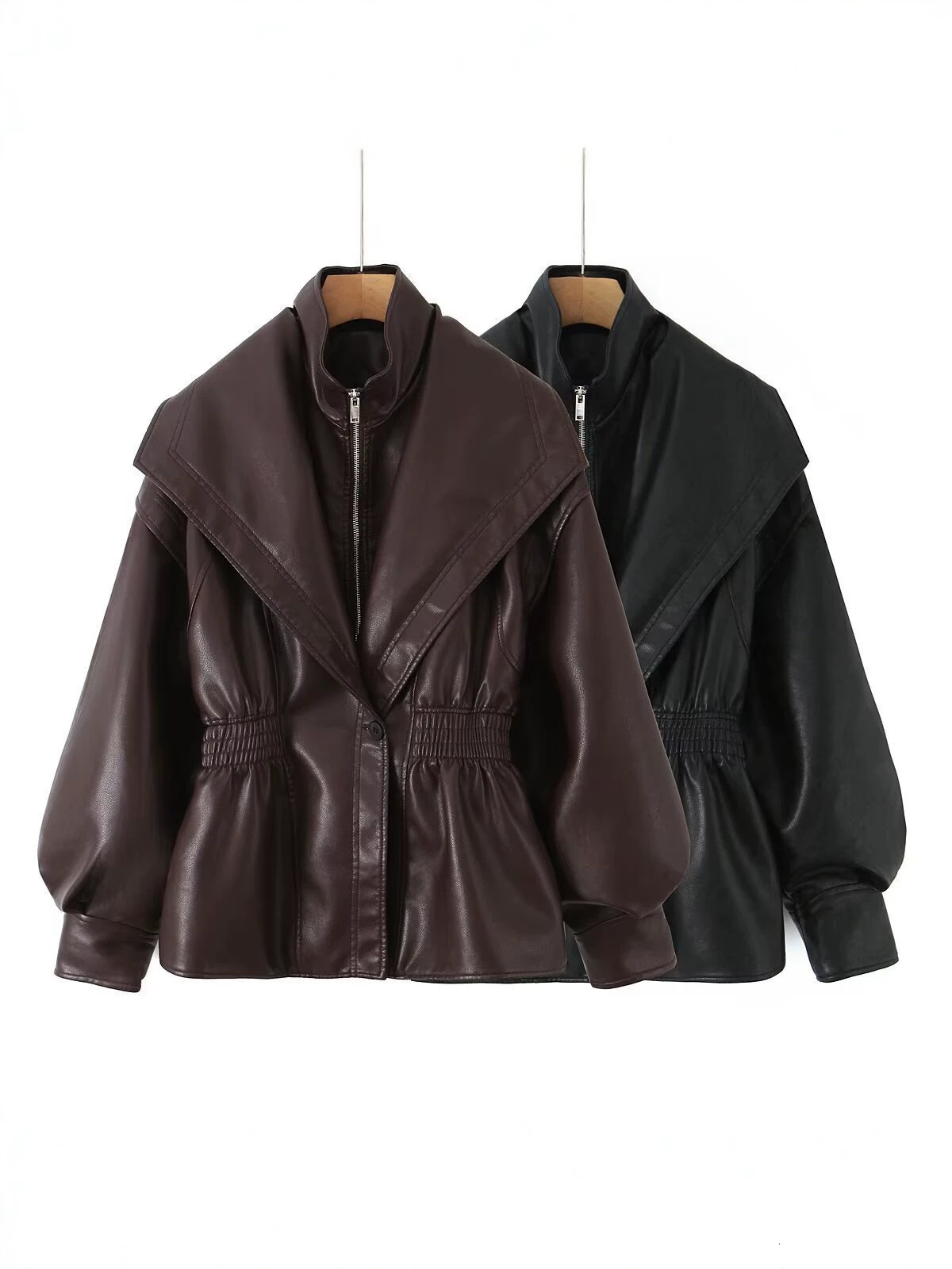 Cross-border best-selling new fashionable retro versatile spring and autumn European and American style lapel leather jacket wholesale