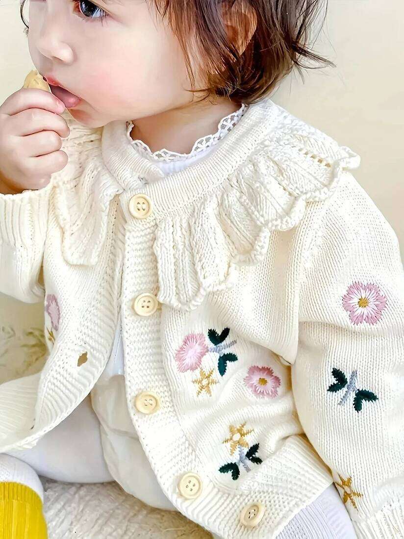 Girls pullover Hoodie Autumn And Knitted Cardigan Girl Tops Toddler Winter Baby Style Warm Sweater Crew Neck S y3