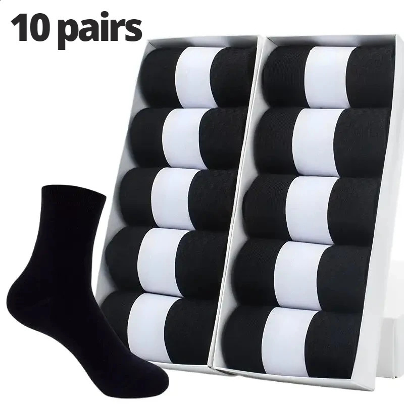 510 Pairs Mens Cotton Socks Style Black Business Men Soft Breathable Summer Winter for Male Plus Size 3845 261017