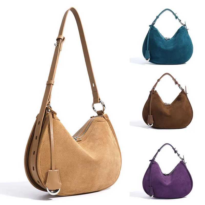 Evening Bags Suede Leather Women's Bag 2026 New Designer Women Shoulder Bag Cowhide Versatile Crossbody Bags Fashion Female Handbags H261016