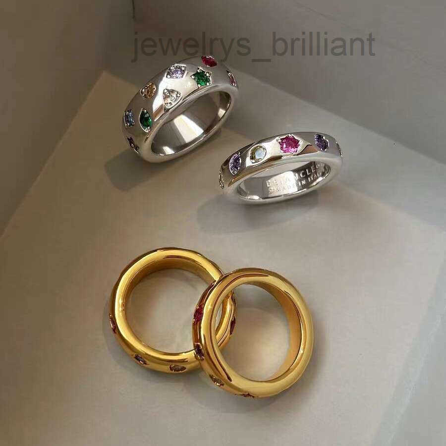 Designer Jewelry Luxury Jewelry G-Dragon Style Colorful Diamond For Women Light Luxury With A High-End Feel Niche Design Couple's Ring Gold Jew