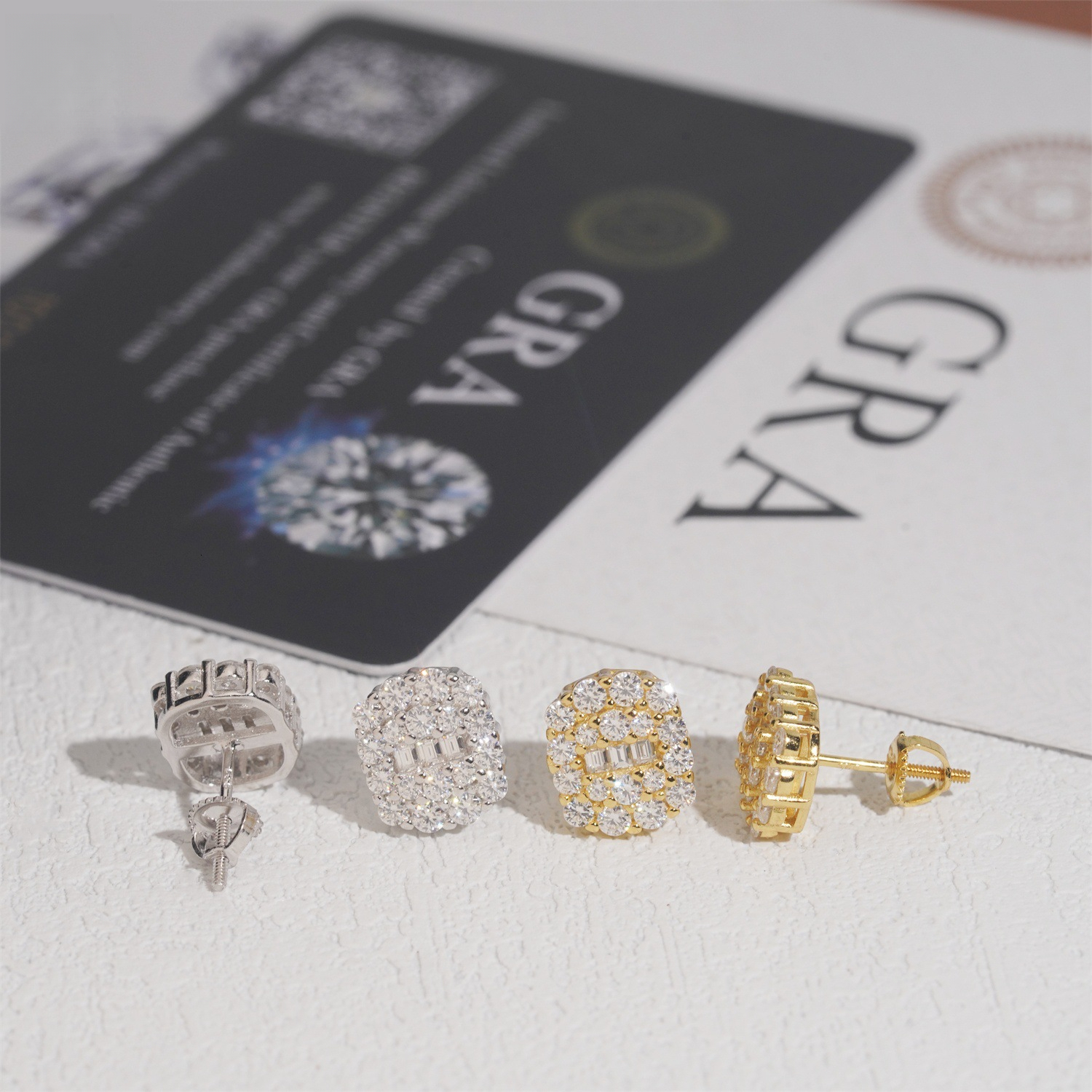high-end new S925 silver inlaid with moissanite, stylish elegant earrings , direct supply