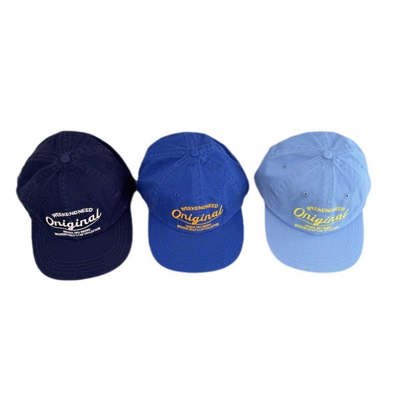 Niche Design Couple Versatile Baseball Cap Korean Style Color Block Retro Hip Hop Soft Top Flat Brim Hat for Women Face Slimming