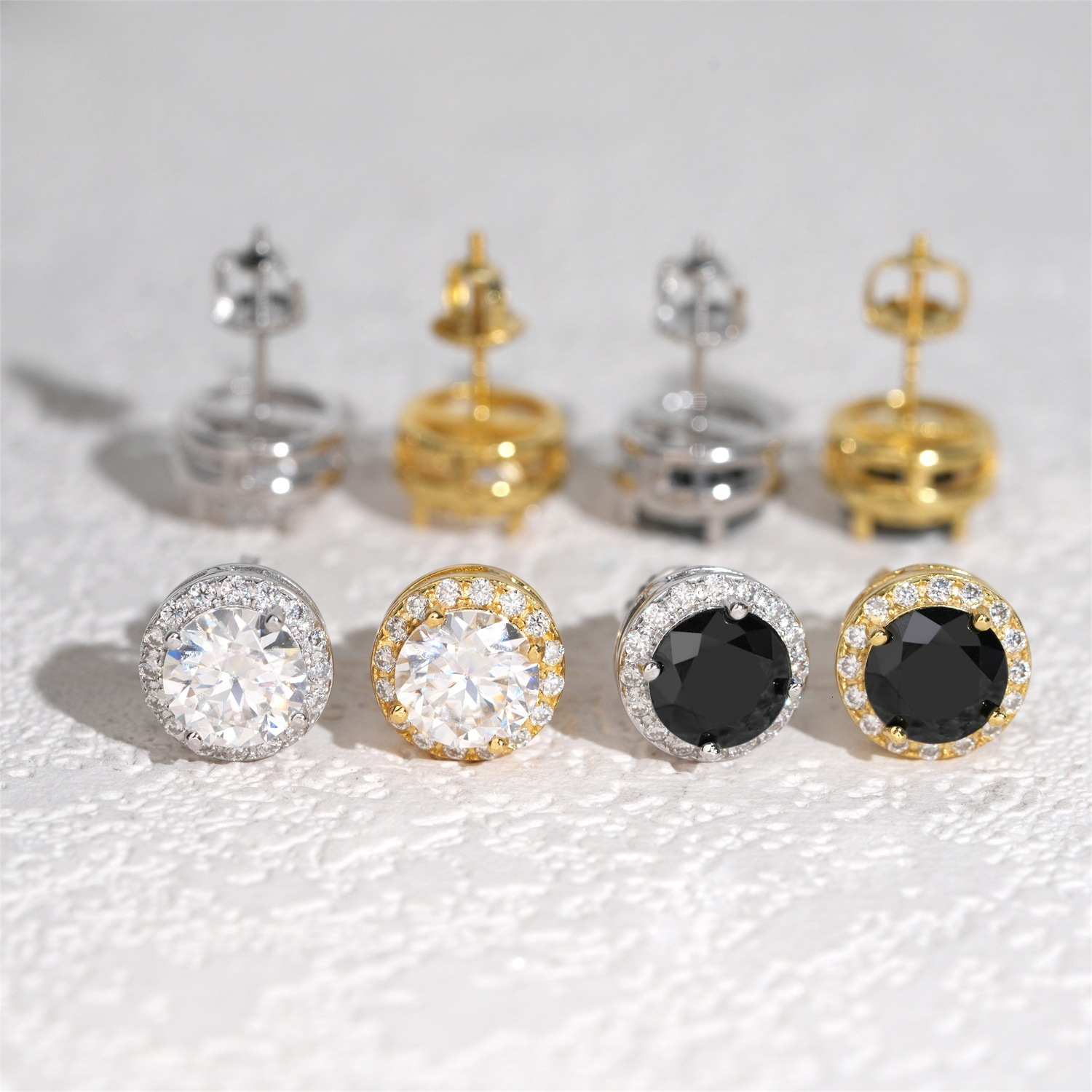 Best-selling item on independent sites: 10mm round bezel-set 7.5VVS moissanite fashion earrings, S925 silver earrings