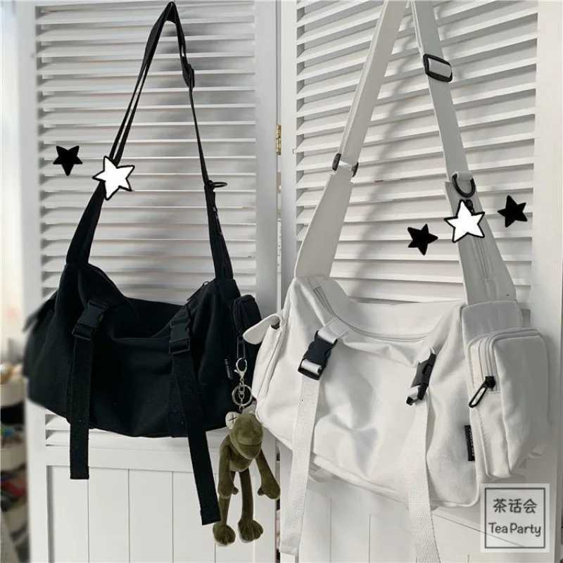 Shoulder Bags Canvas Crossbody Bags for Women Youth Men Fashion Casual Large Capacity Handbags Shoulder Bags Solid Color Ladies Messenger Bag H26101