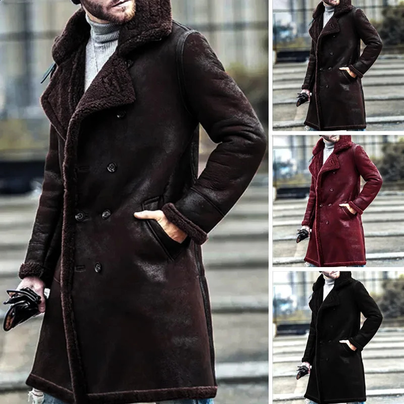 Fleece Artificial Fur Integrated Men's Jacket Thickened Suede 261013