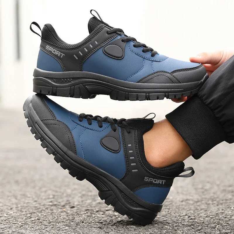 Casual Shoes Men's Outdoor Camping Walking Shoe Classic Waterproof Wear-resistant Work Shoes New Style Anti Slip Breathable Lace Up Sneakers H2