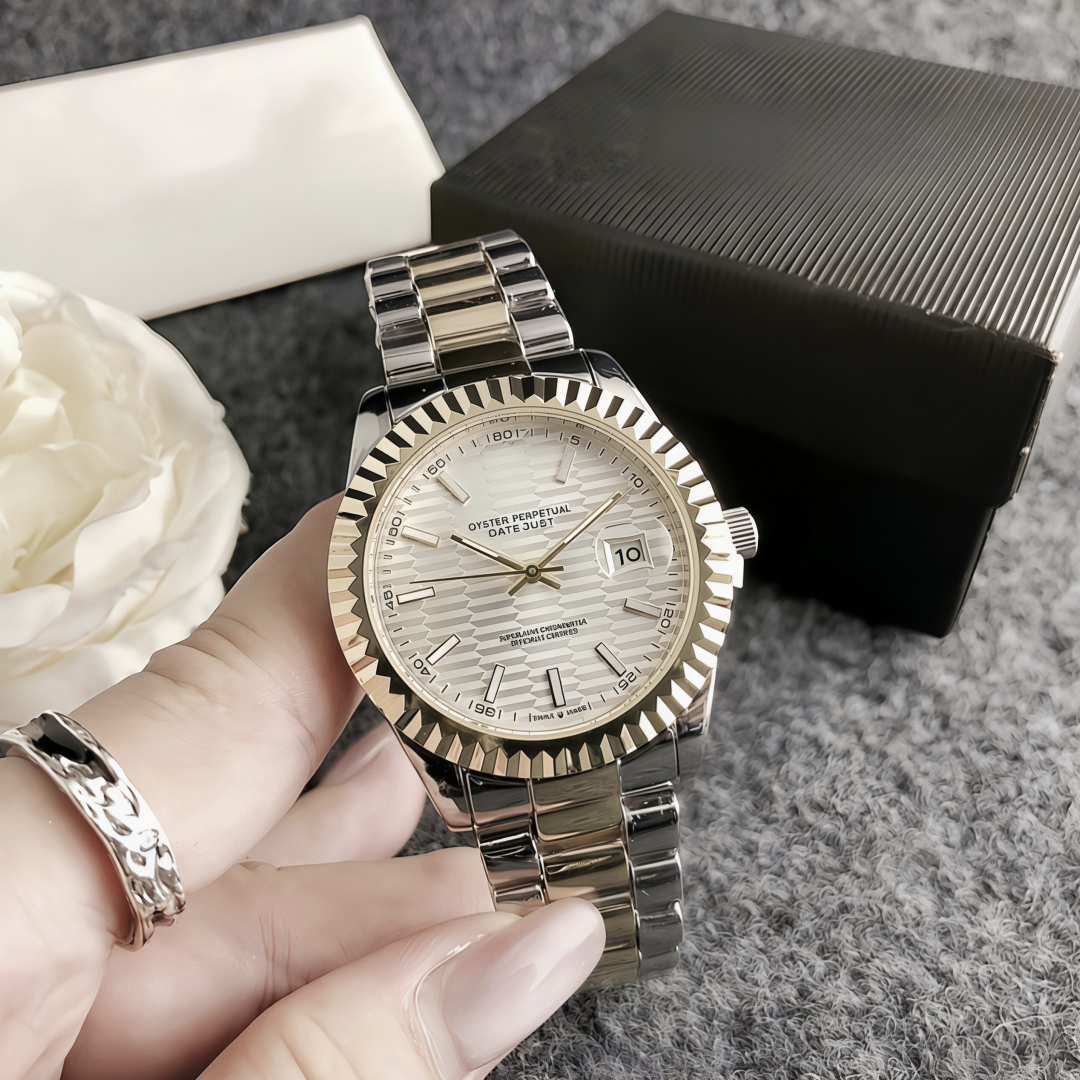 luxury day date Quartz roman numeral Diamond wristwatch moissanite watch 41MM watchgold president bracelet watche Full Stainless steel reloj