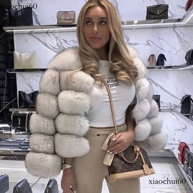 Selling Faux For Women Cropped Long Sleeve Artificial Fox Fur Jacket European And American Style Leather Coat 241108