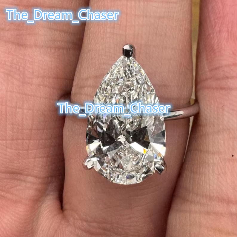Moissanite Pear Cut Diamond Engagement Signet Ring For Women's original 925 Silver Fine Bridal Proposal Gift For Partner