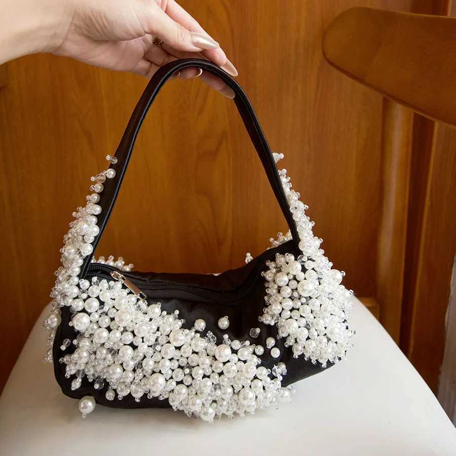 Evening Bags large capacity shoulder armpit bag personalized pearl commuter handbag H261016