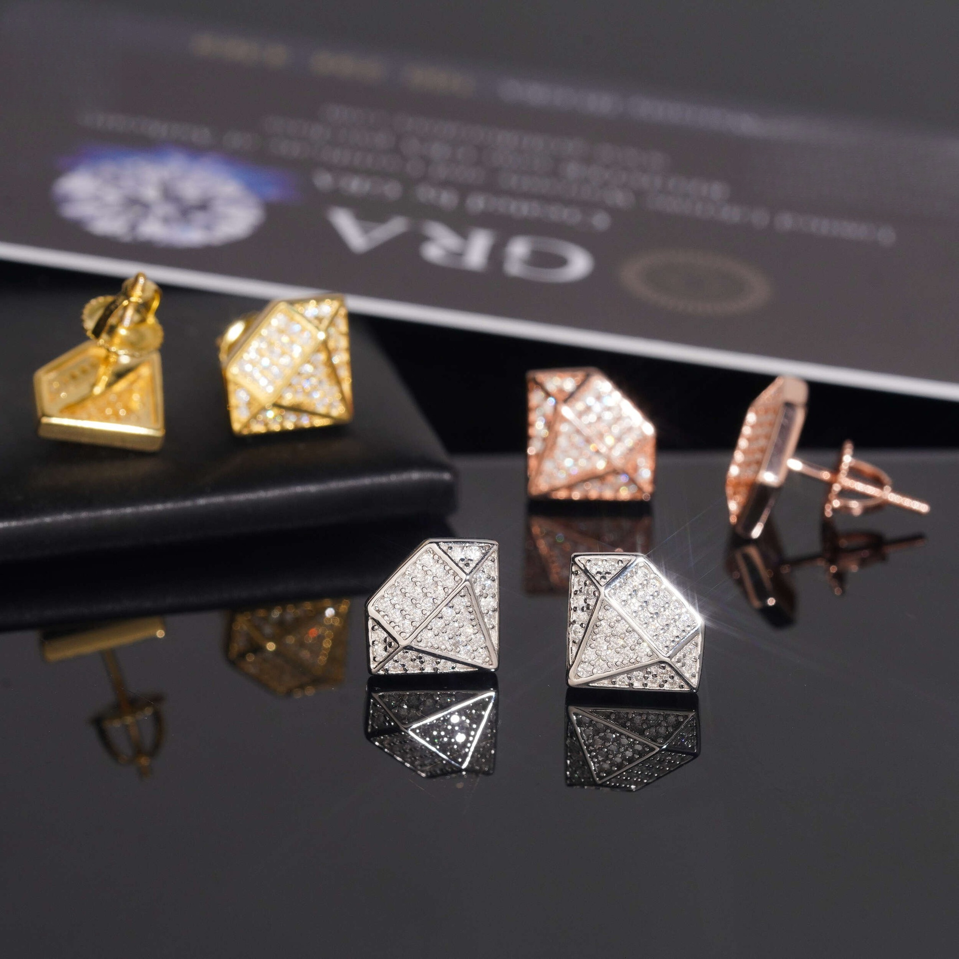 10*12.6mm Gemstone Personalized Design Earrings S925 Silver Inlaid with Moissanite