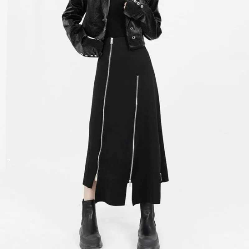 Skirts Skirts Black 2026 Woman Punk Style Irregular Zipper High Waist Skirt Pants for Women Gothic Black Hip Hop Skirts Female W261017