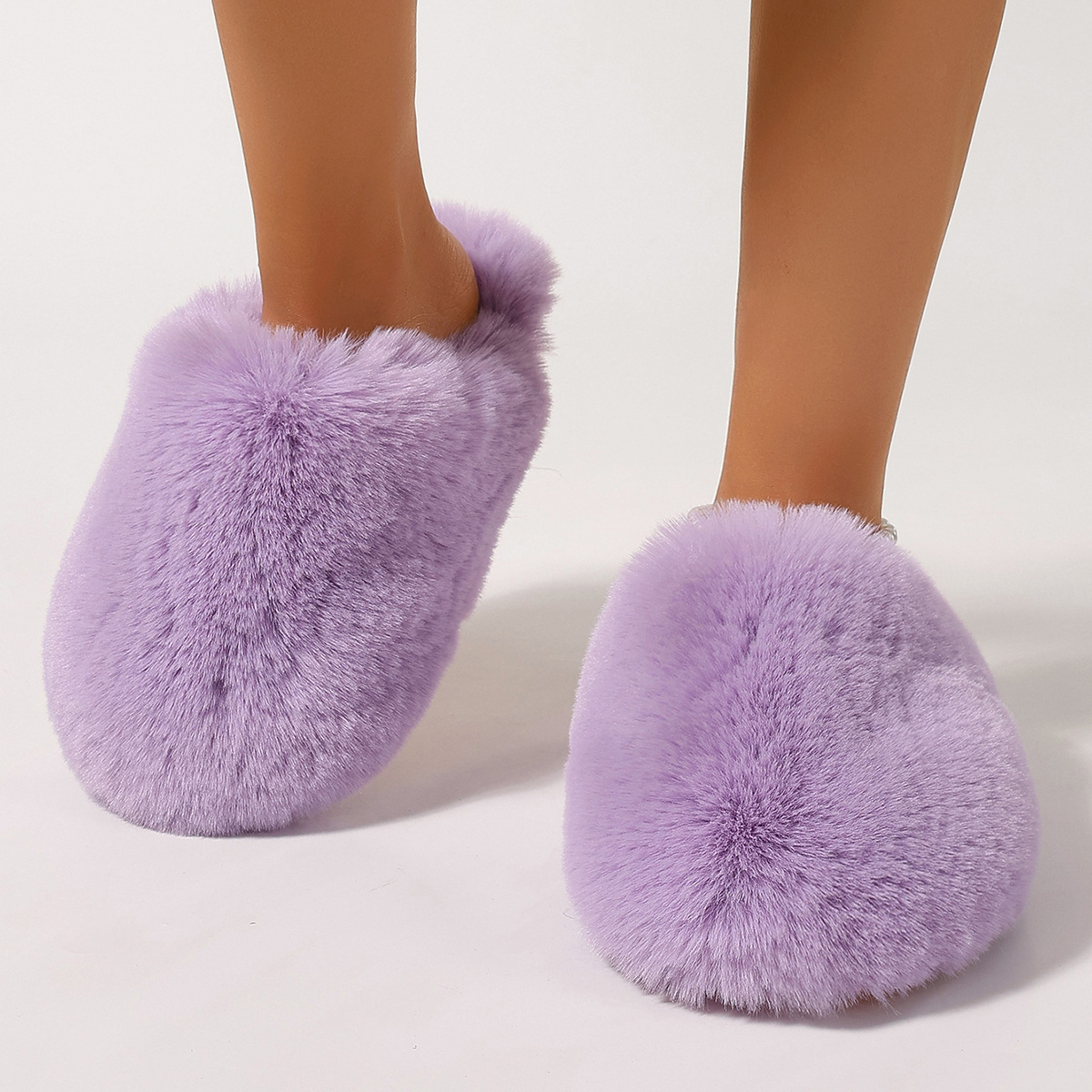 New Women Designer Sildes Plush Home Outdoor Casual Fluffy Slippers With Fur Flat Non-Slip Faux Fur Furry Slides Shoes Sandals
