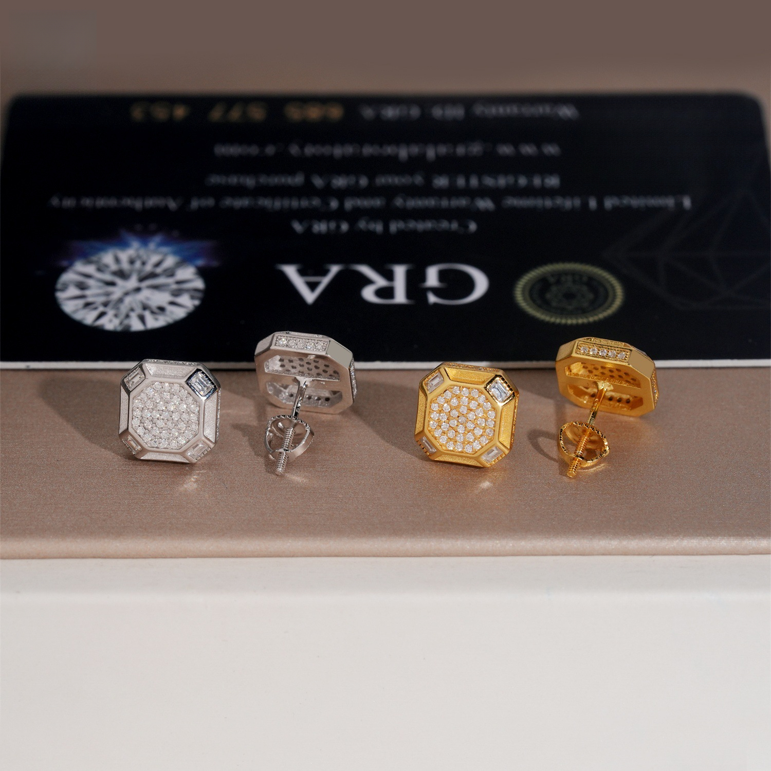 New Eternity Square 10mm Hip Hop S925 Silver with Moissanite Unique Earrings