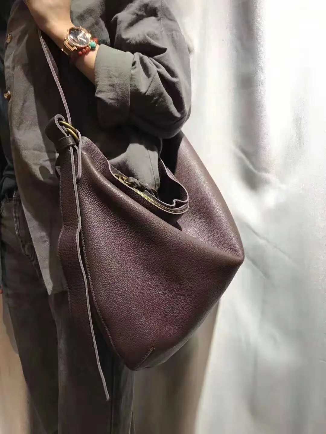 Evening Bags Ladies Genuine Leather First Layer Cowhide Bag New Art Personality Large Capacity Soft Leather Shoulder Bag Messenger Bag H261016