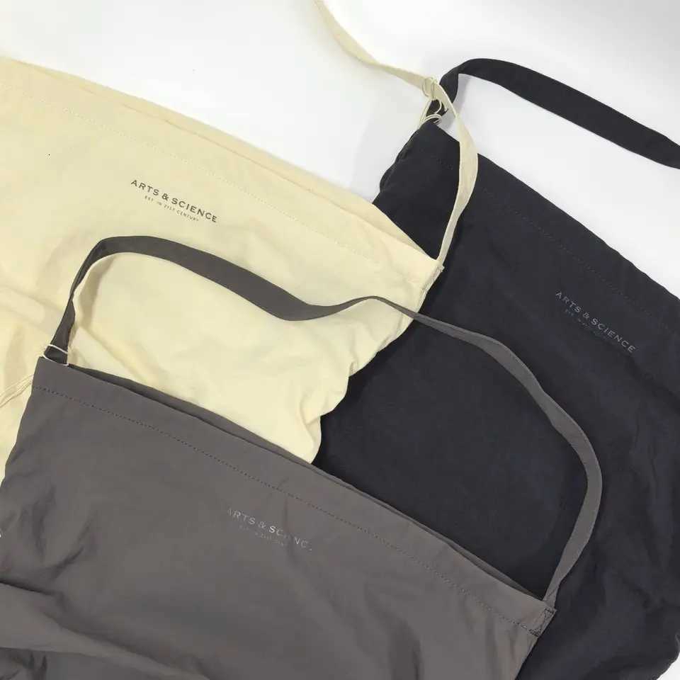 Evening Bags New Minimalist Packable Cotton Nylon Drawstring Pleated Shoulder Bag Lightweight Crossbody Tote Casual Handbag Travel Purse H261016
