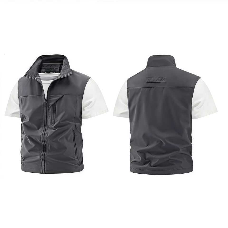 Vest Men's Fishing Vests Trendy Multi-Pocket Vest Custom Text Printed Brand Work and Leisure All-MatchW261017