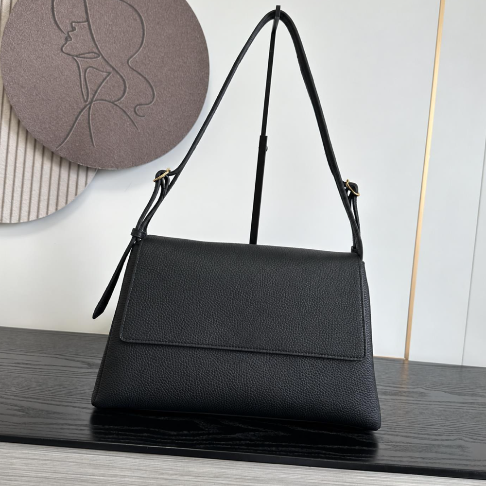 Trapezoid Flap Bag 26K Pebbled Cowhide Large Capacity Adjustable Shoulder Underarm Elegant Work Commute Top-Tier Designer New Arrival