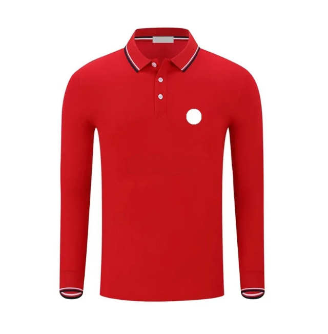 mens basic long sleeve polo shirts t shirt embroidered badge designer clothes size S-5XL