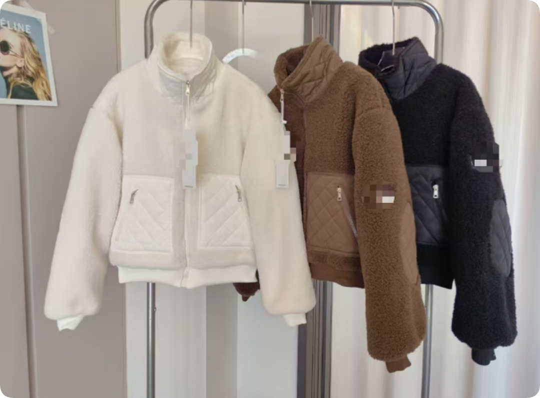 Women's Cananda Jackets Designer Letter Printed Lambswool Stand Collar Fashion Casual Thick Warm Short Zipper Jacket Outerwear for AutumnWinter