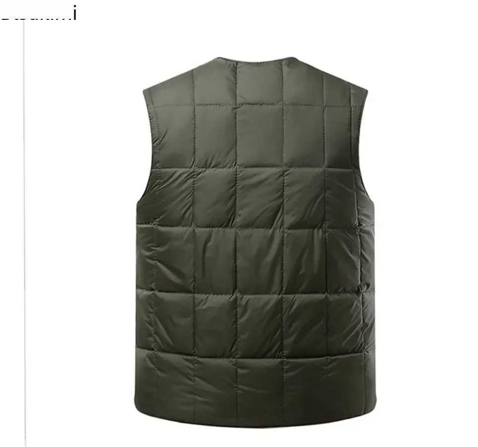 Vests White Duck Down Men's Vests Men Winter Warm Sleeveless V-neck Solid Thicker Lightweight Waistcoat Jacket Fashion Casual Male VestW261017